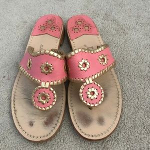 jack rogers gold and pink sandals